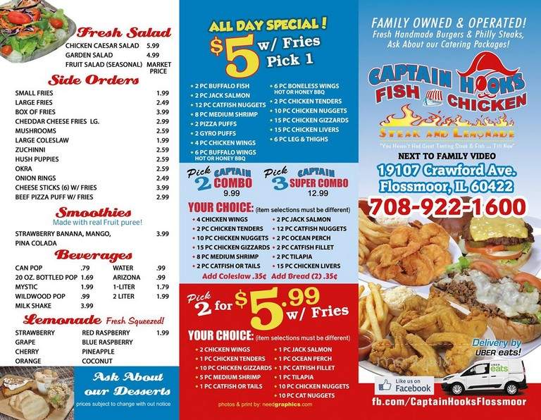 Captain Hooks Of Flosmoor - Homewood, IL menu_pic