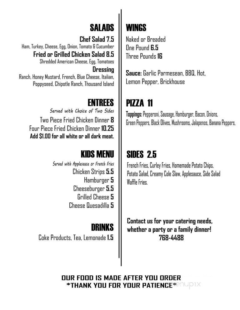 Chicken's Restaurant - Saint Libory, IL menu_pic