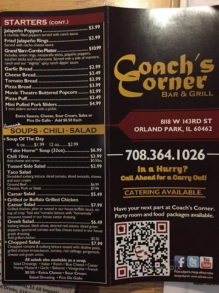 Coache's Corner - Orland Park, IL