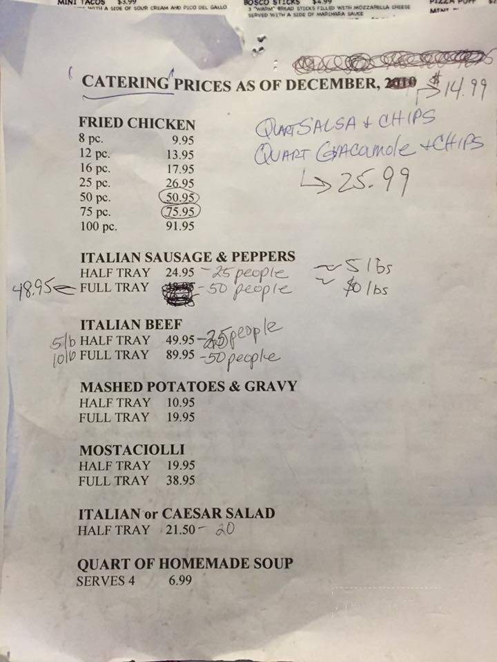 Coache's Corner - Orland Park, IL menu_pic