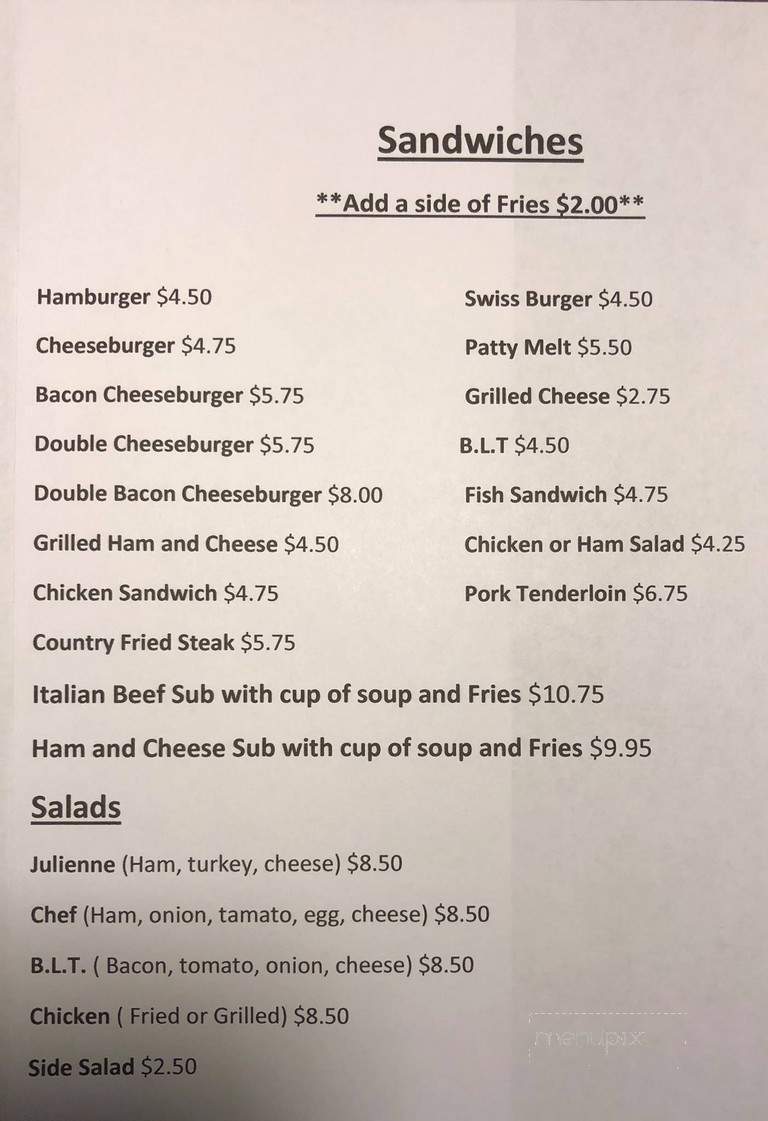 Coal Miner's Cafe - Mark, IL menu_pic