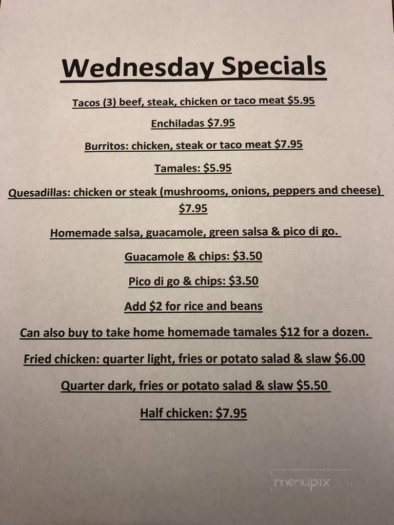 Coal Miner's Cafe - Mark, IL menu_pic