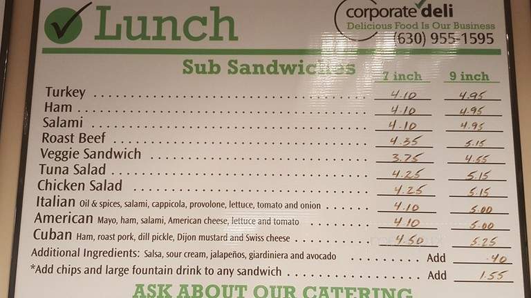 Corporate Cafe - Lisle, IL menu_pic