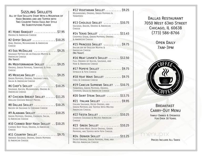 Dallas Restaurant Inc - Chicago, IL menu_pic