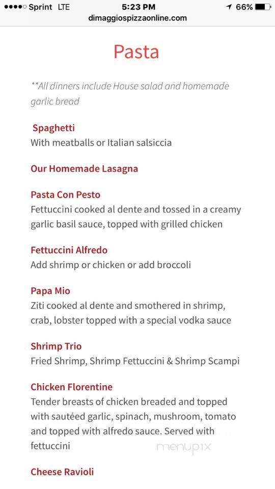 Dimaggio's Italian Restaurant - Highland, IL menu_pic