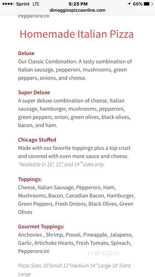 Dimaggio's Italian Restaurant - Highland, IL menu_pic