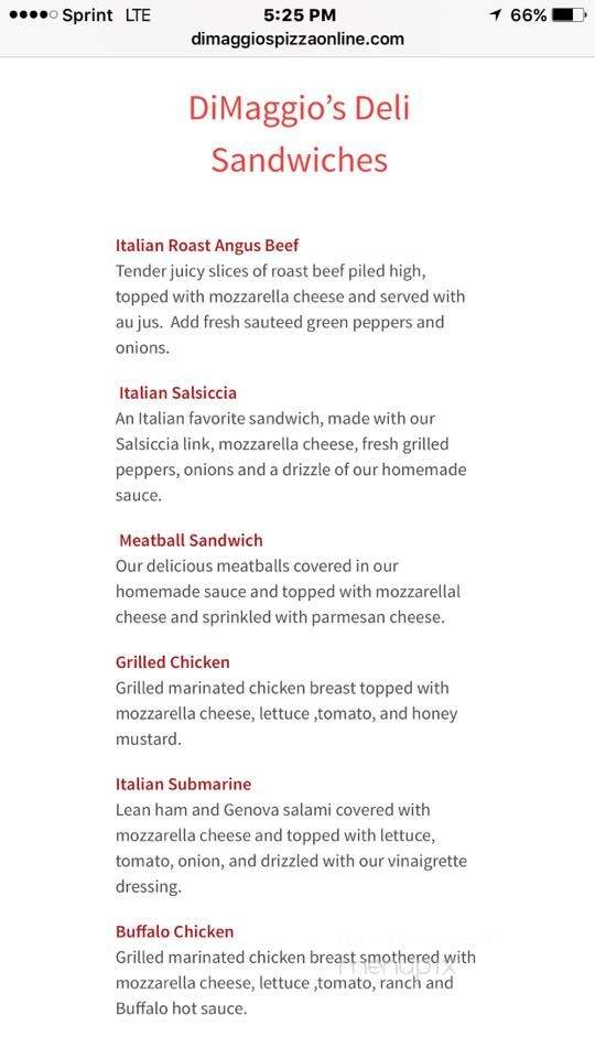 Dimaggio's Italian Restaurant - Highland, IL menu_pic