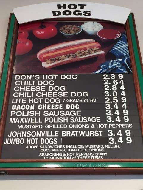 Don's Hot Dogs - Orland Park, IL menu_pic