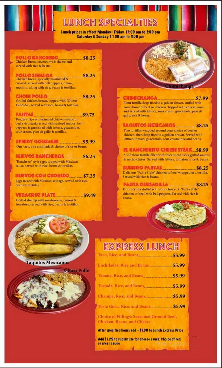 El Rancherito - Charleston, IL menu_pic