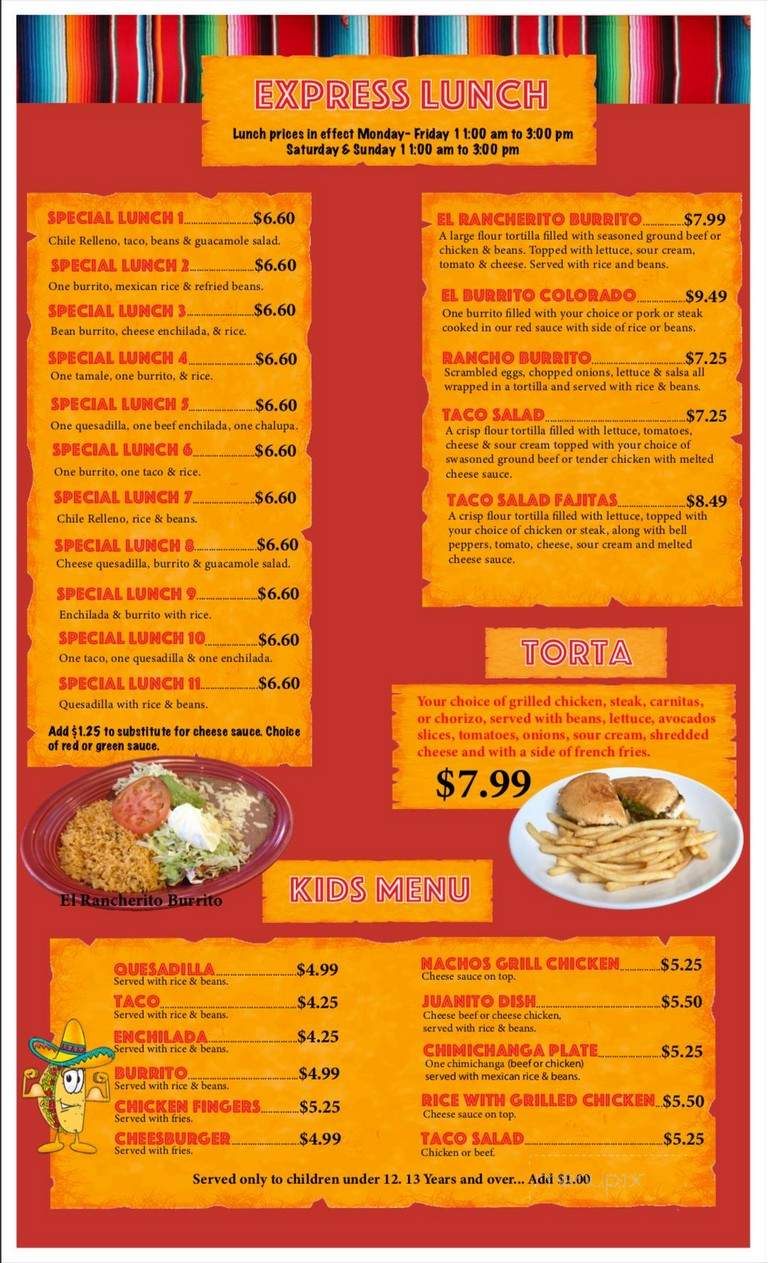 El Rancherito - Charleston, IL menu_pic