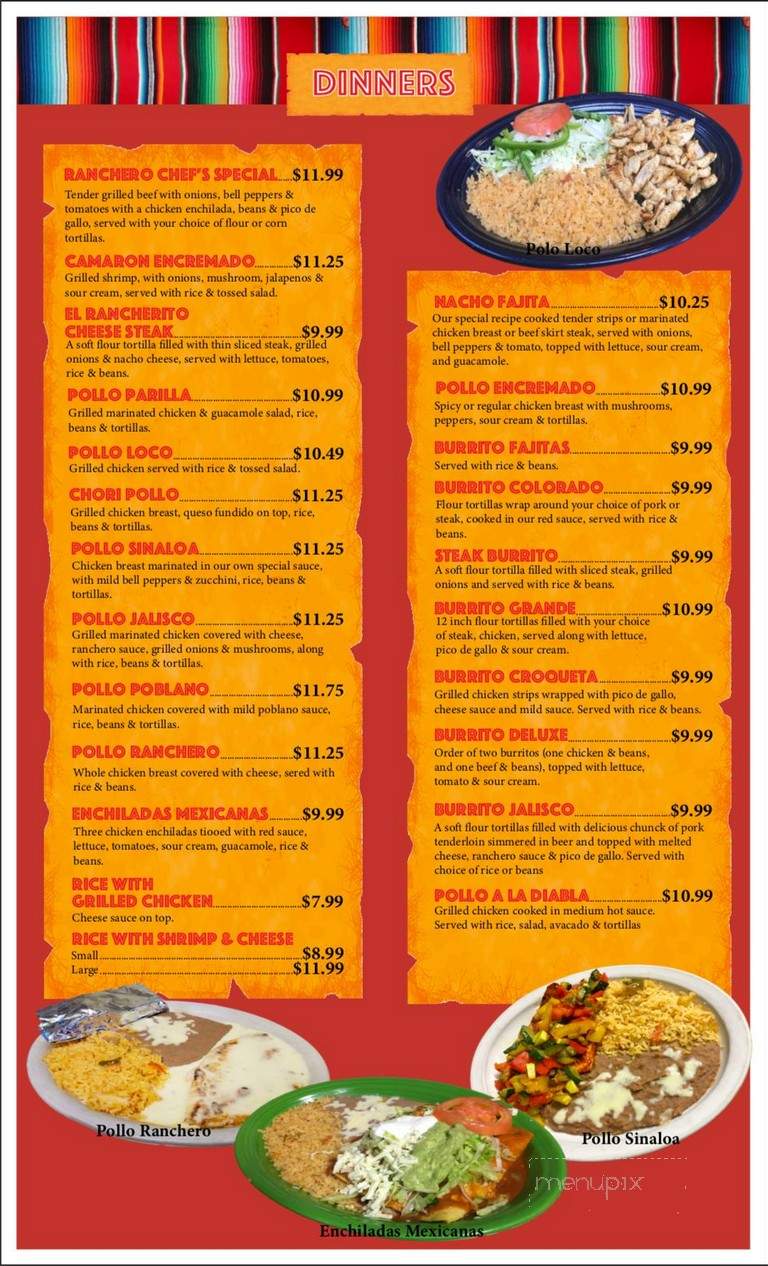 El Rancherito - Charleston, IL menu_pic