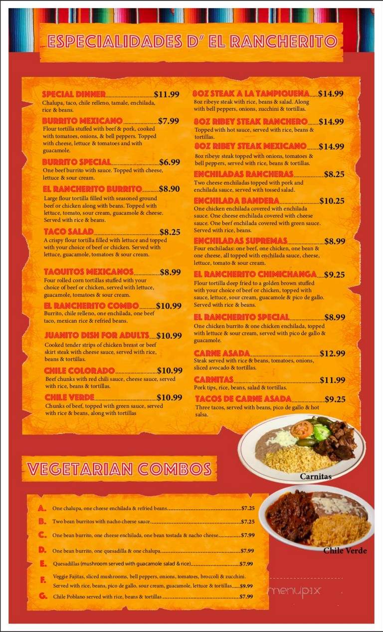 El Rancherito - Charleston, IL menu_pic
