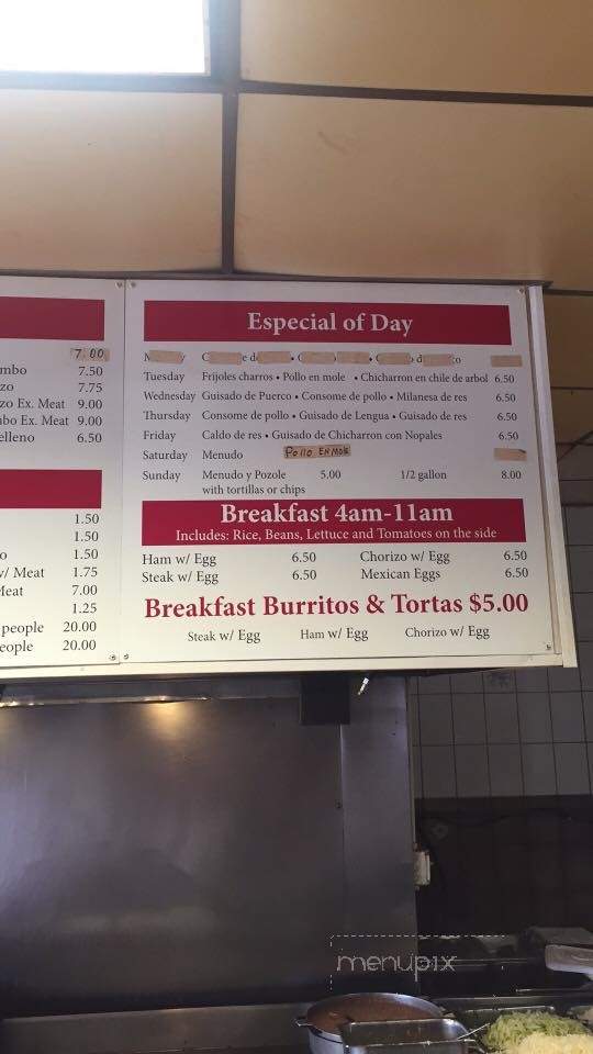 El-Farol - Summit Argo, IL menu_pic