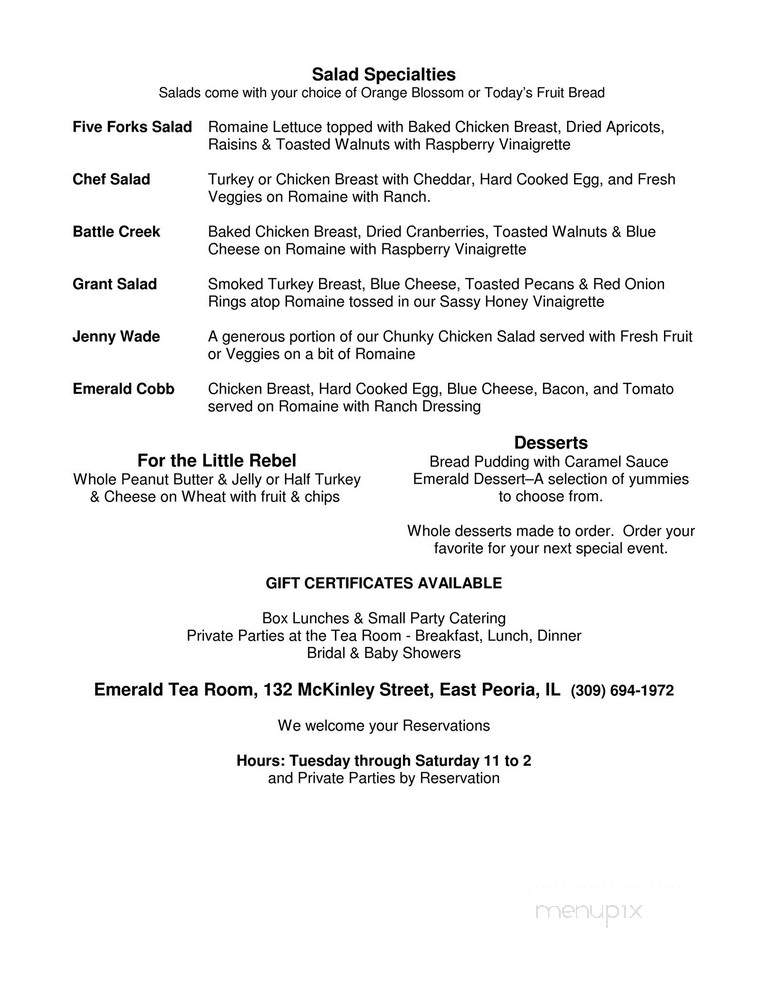 Emerald Tea Room - East Peoria, IL