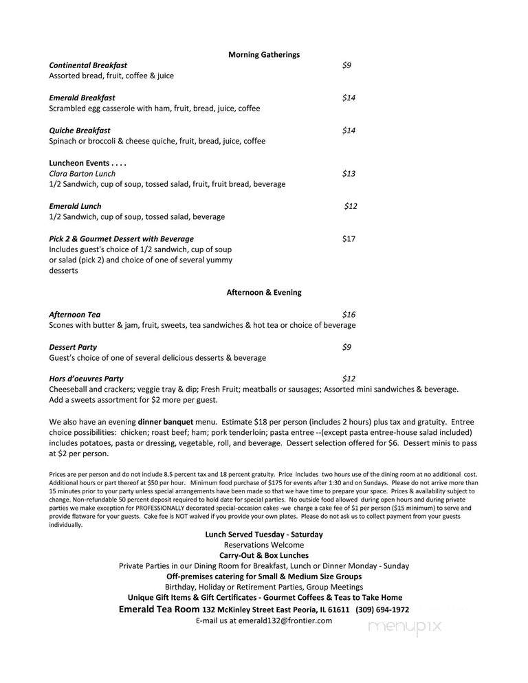 Emerald Tea Room - East Peoria, IL