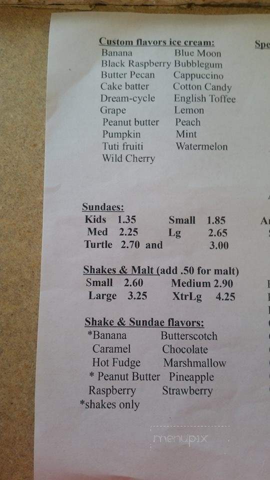 Fairview Ice Cream Center - Fairview, IL menu_pic