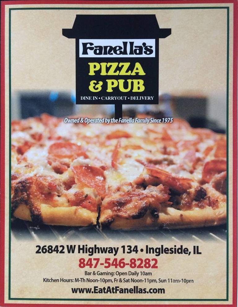 Fanella's Pizza & Pub - Ingleside, IL menu_pic