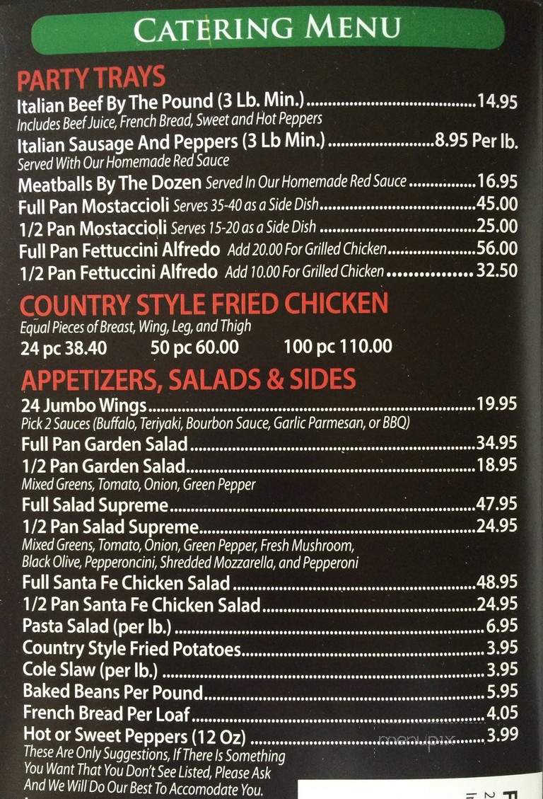 Fanella's Pizza & Pub - Ingleside, IL menu_pic