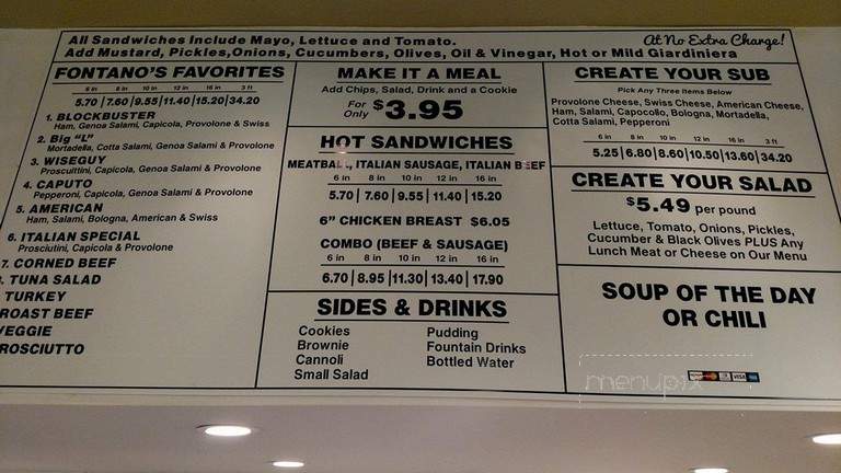 Fontano's Subs - Chicago, IL menu_pic