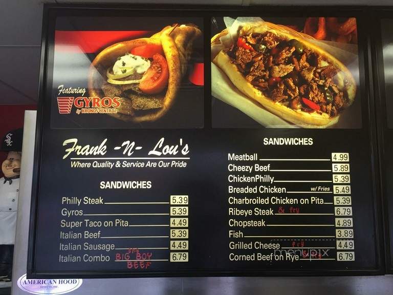 Frank N' Lou's - Country Club Hills, IL menu_pic