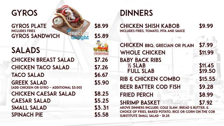 Franksville - Chicago, IL menu_pic