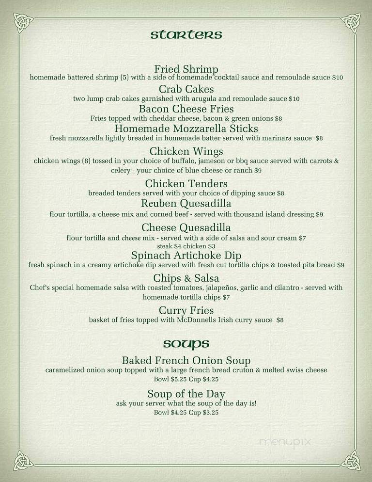 Galvin's Public House - Chicago, IL menu_pic
