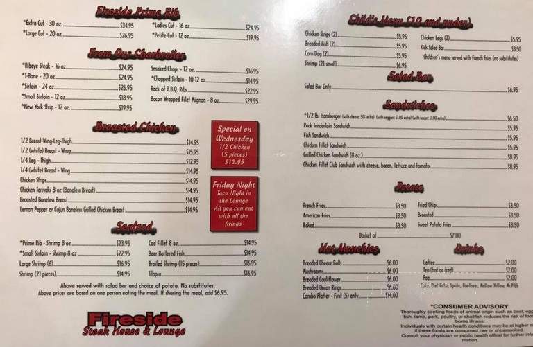 Fireside Steakhouse & Lounge - Anthon, IA menu_pic