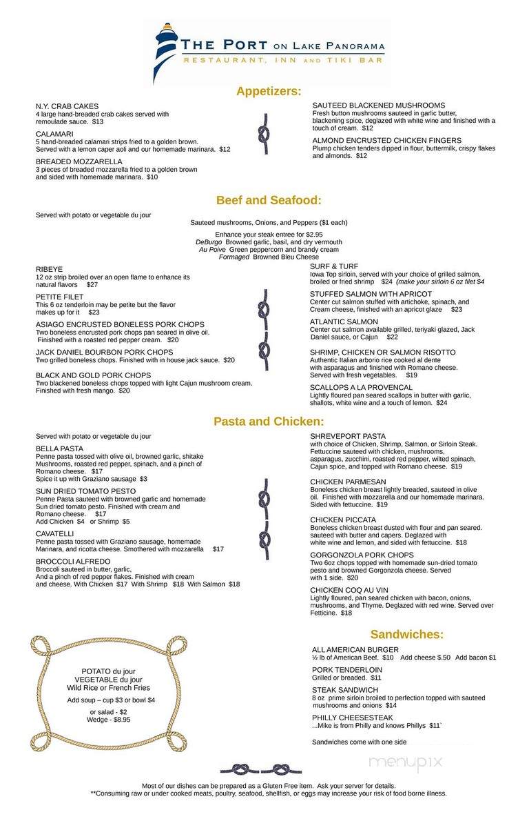 The Port - Panora, IA menu_pic