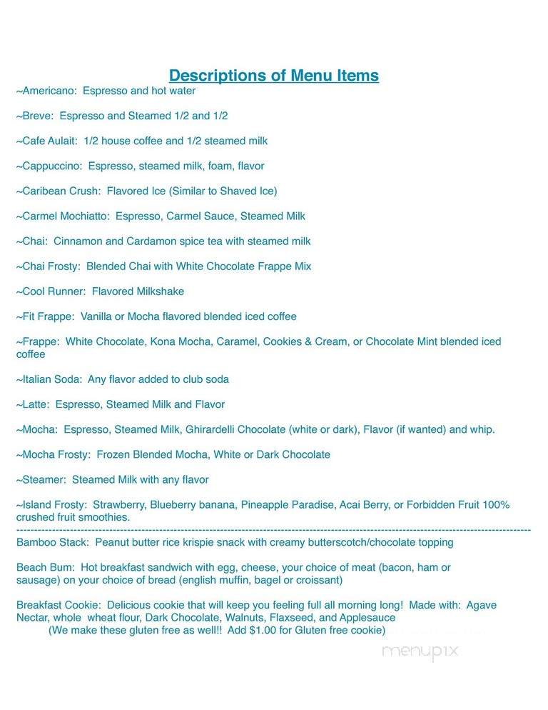 Caribbean Coffeehouse - Humboldt, IA menu_pic