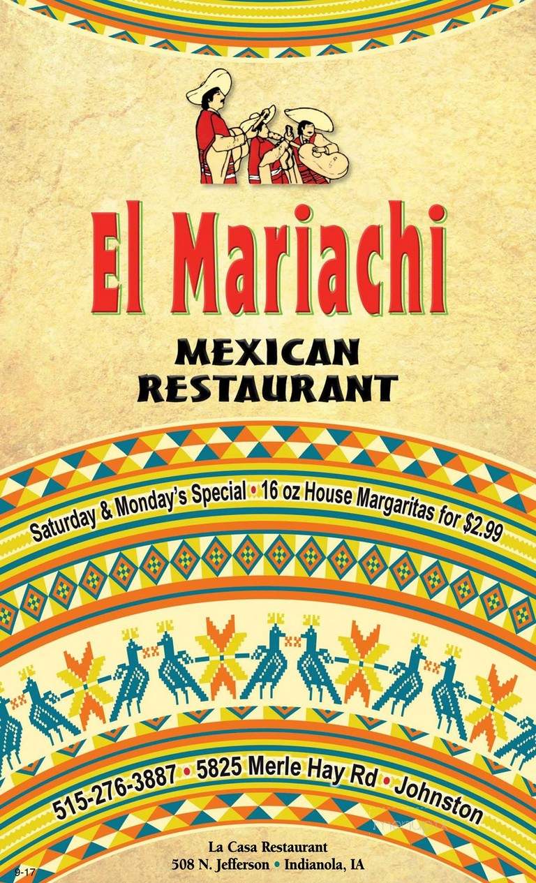 El Mariachi - Johnston, IA menu_pic