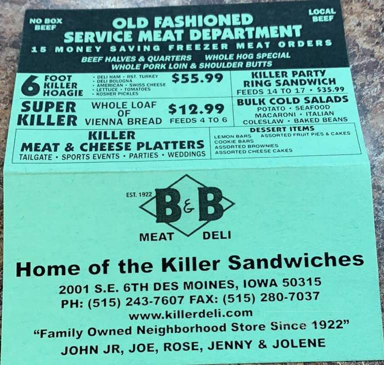 B & B Grocery Meat & Deli - Des Moines, IA