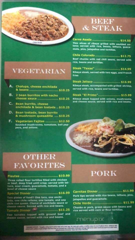 Guadalara Mexican Restaurant - Ankeny, IA menu_pic