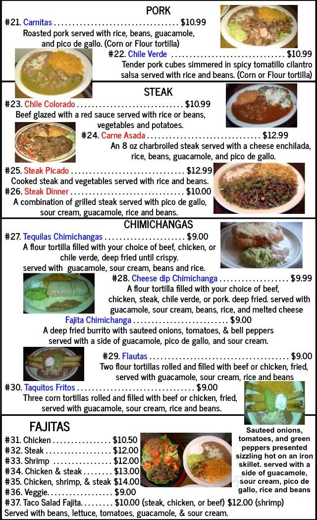 Tequila Restaurante & Cantina - Des Moines, IA menu_pic