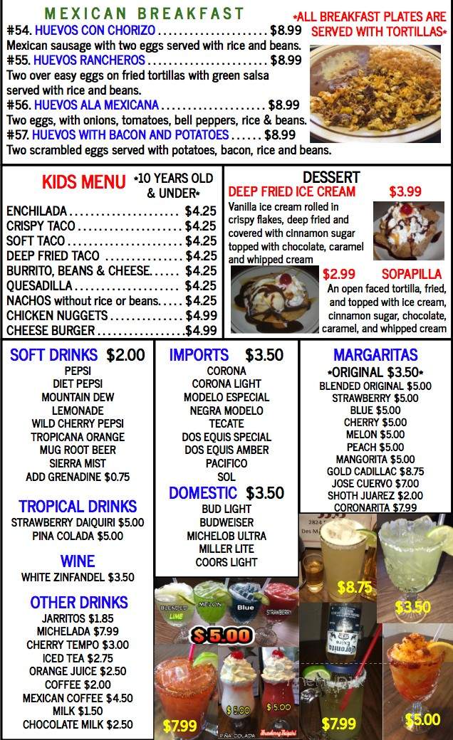 Tequila Restaurante & Cantina - Des Moines, IA menu_pic