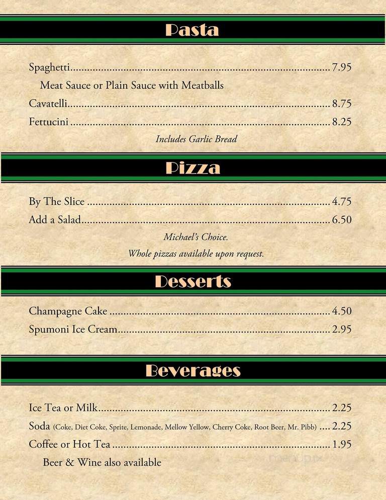 Michael's - Grinnell, IA menu_pic