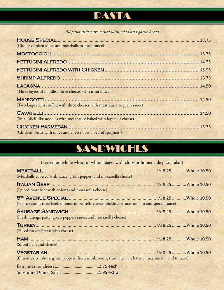 Michael's - Grinnell, IA menu_pic