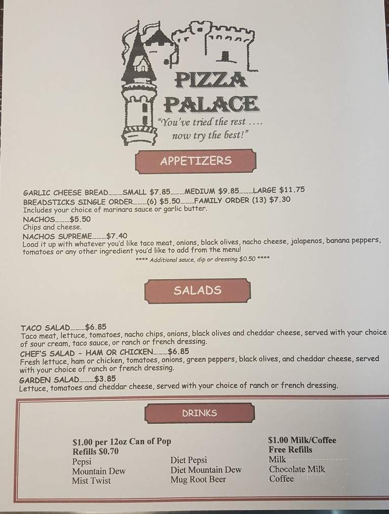 Pizza Palace - Fredericksburg, IA
