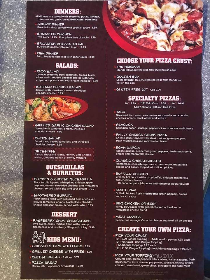 Primetime - Fayette, IA menu_pic
