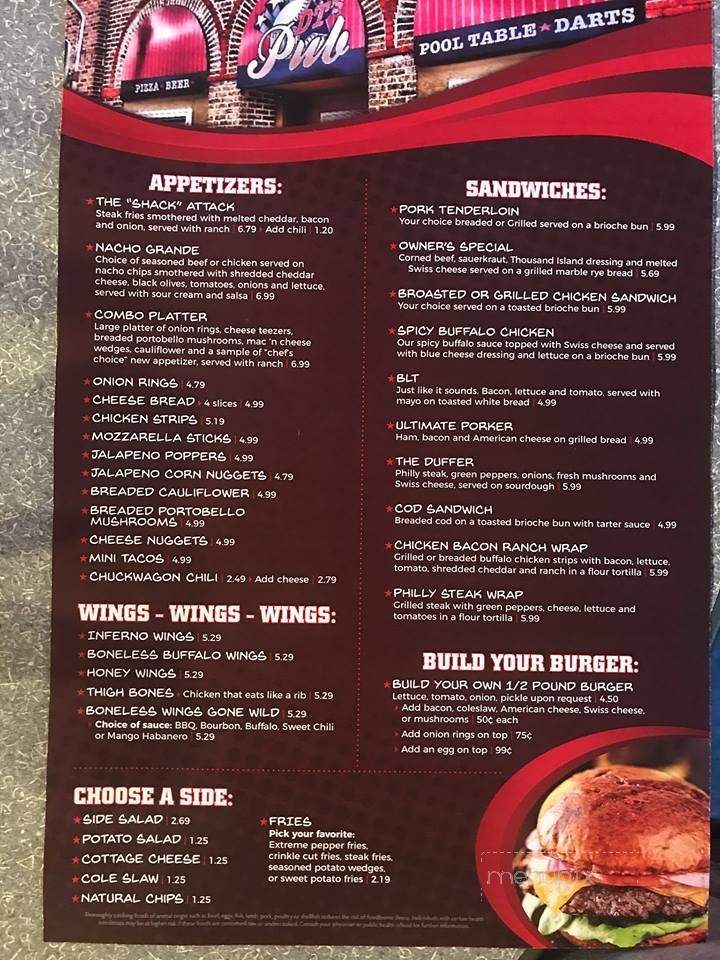 Primetime - Fayette, IA menu_pic