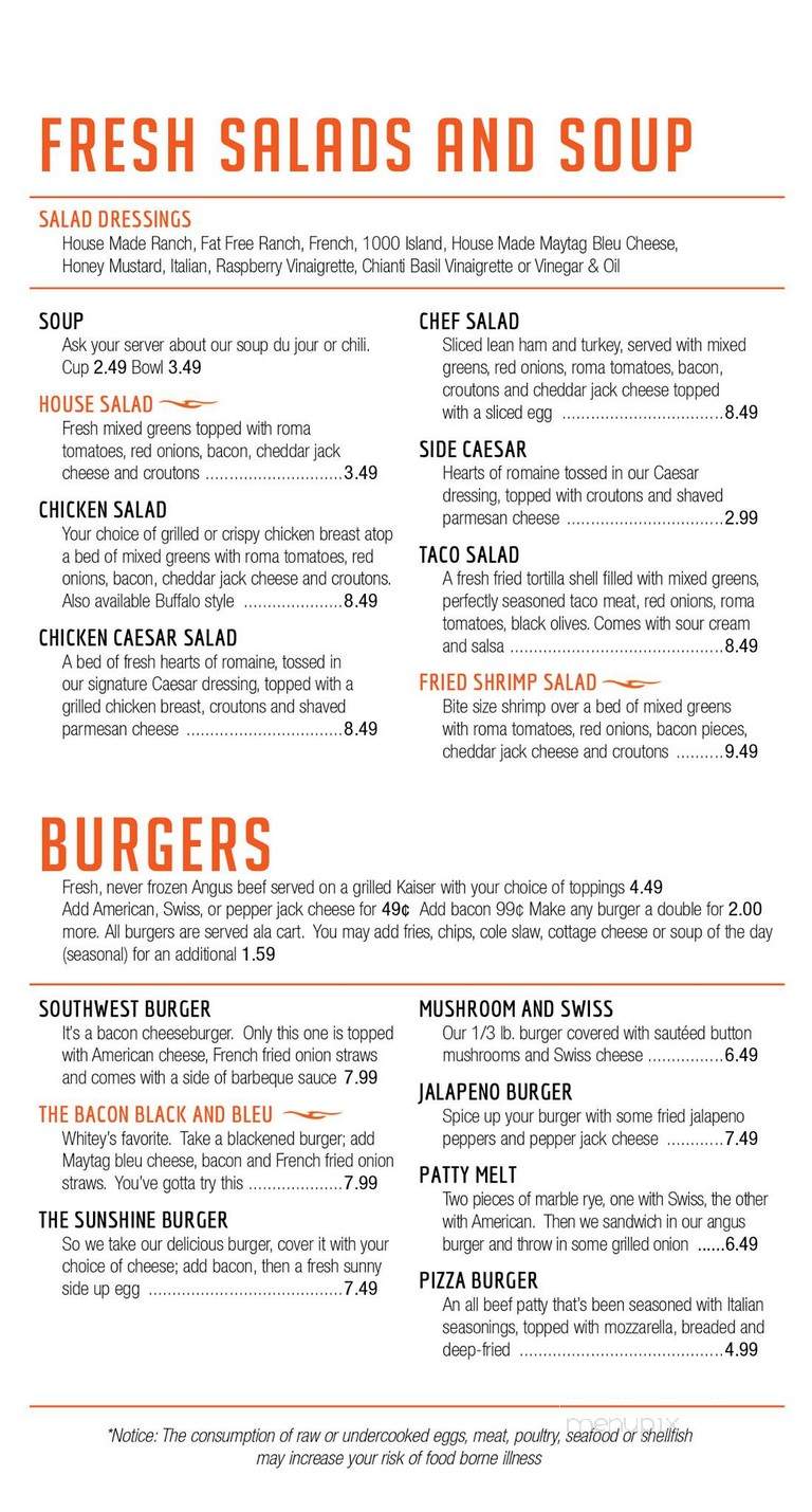 Whitey's Bar & Grill - Lisbon, IA menu_pic