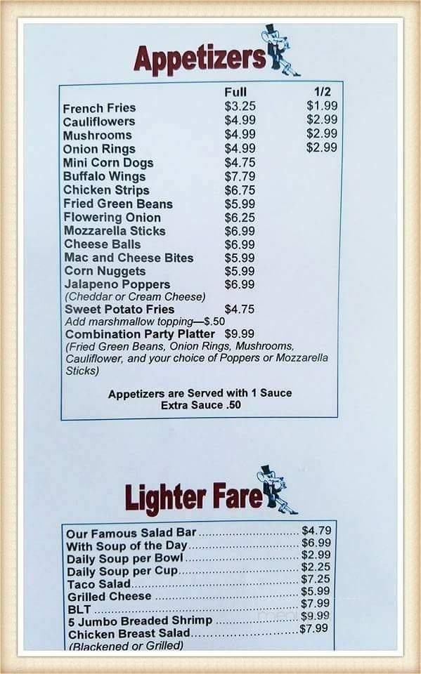 The Cellar Bar & Restaurant - Keokuk, IA menu_pic
