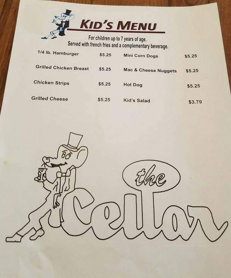 The Cellar Bar & Restaurant - Keokuk, IA menu_pic