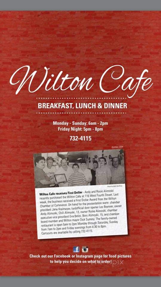 Wilton Cafe - Wilton, IA menu_pic