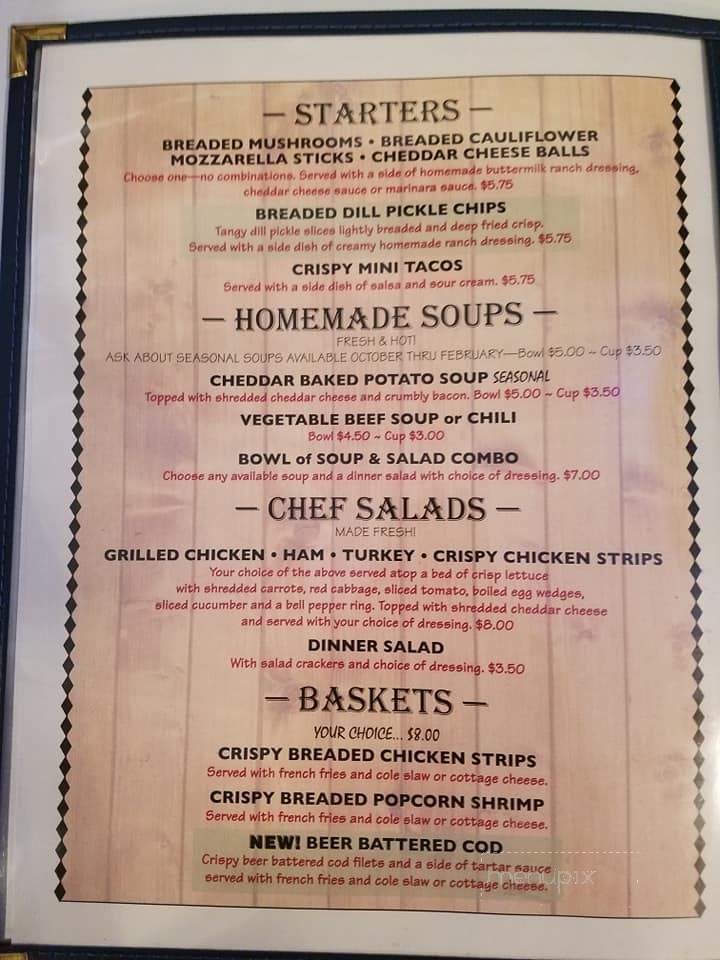 clarks landing menu