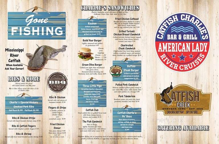 Catfish Charlie's - Dubuque, IA menu_pic