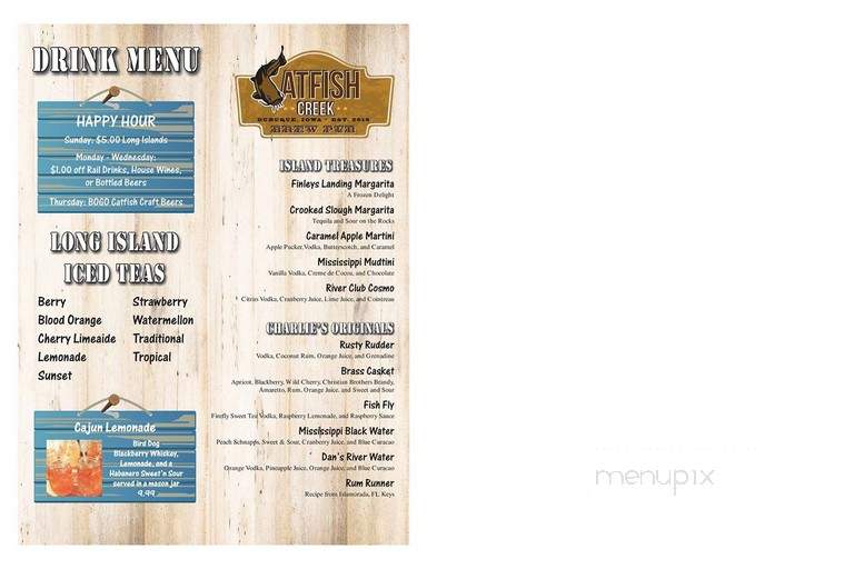 Catfish Charlie's - Dubuque, IA menu_pic