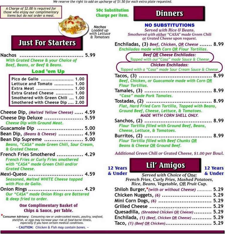 Alejandro's - Ulysses, KS menu_pic