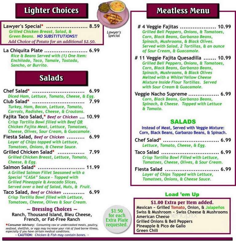 Alejandro's - Ulysses, KS menu_pic