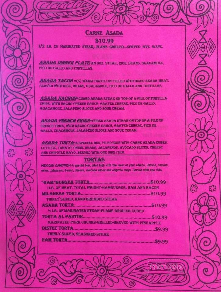 Alejandro's - Ulysses, KS menu_pic