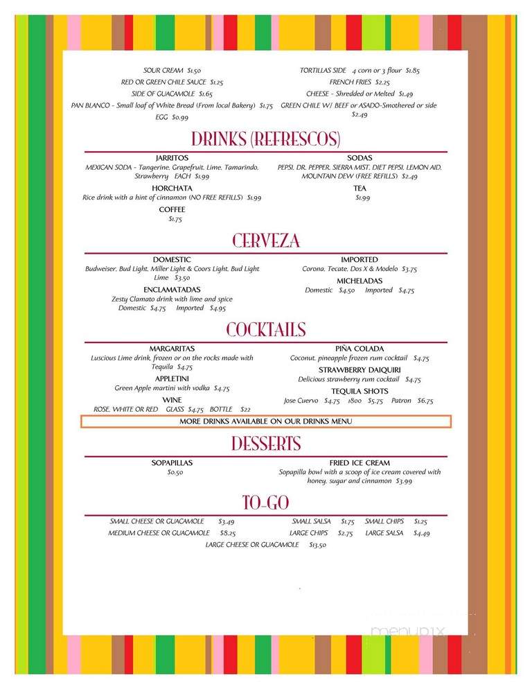 El Amigo Chavez - Liberal, KS menu_pic